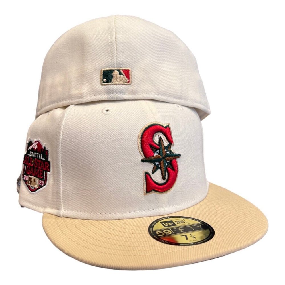 New Era Seattle Mariners Eggnog Pack 59FIFTY Fitted Hat Cap 2023 ASG Patch - Picture 2 of 6